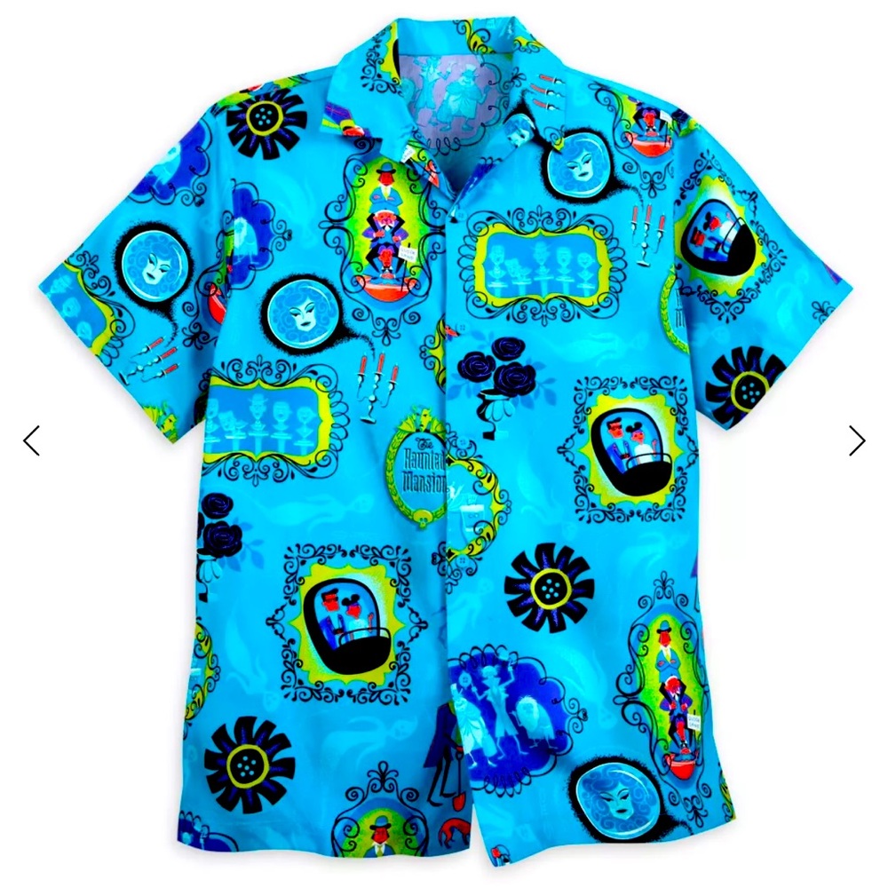 Disney Haunted mansion size L button up shirt NWT!